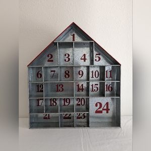 galvanized house Christmas advent calendar rustic Christmas decor